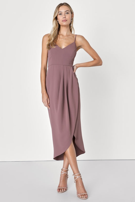 Reinette Mauve Purple Midi Dress