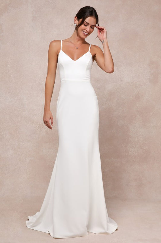 Feeling of Forever White Sleeveless Mermaid Maxi Dress