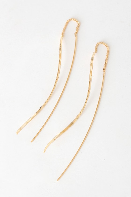 Thread Count Gold Threader Earrings