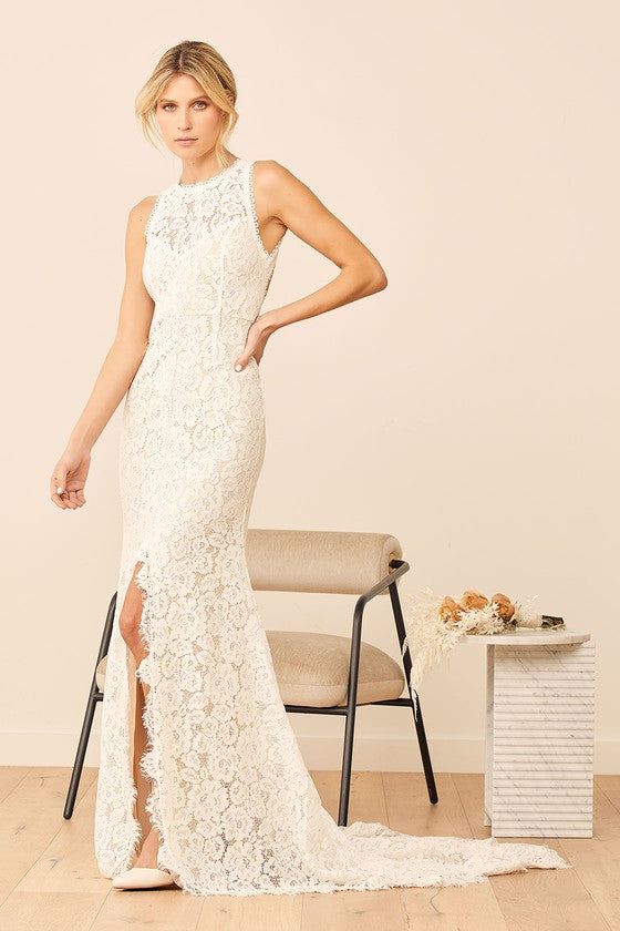 Love Everlasting White Floral Lace Mermaid Maxi Dress